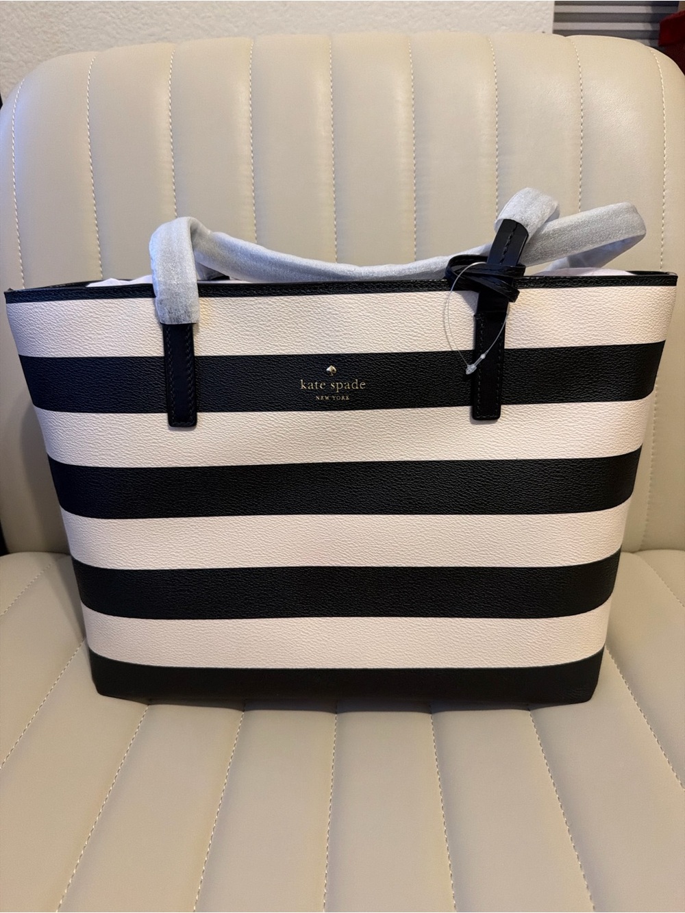 kate spade Black & White Striped Tote